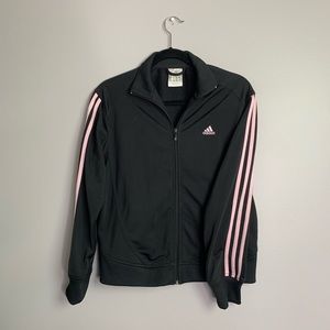 Black and Baby Pink Adidas Sweater